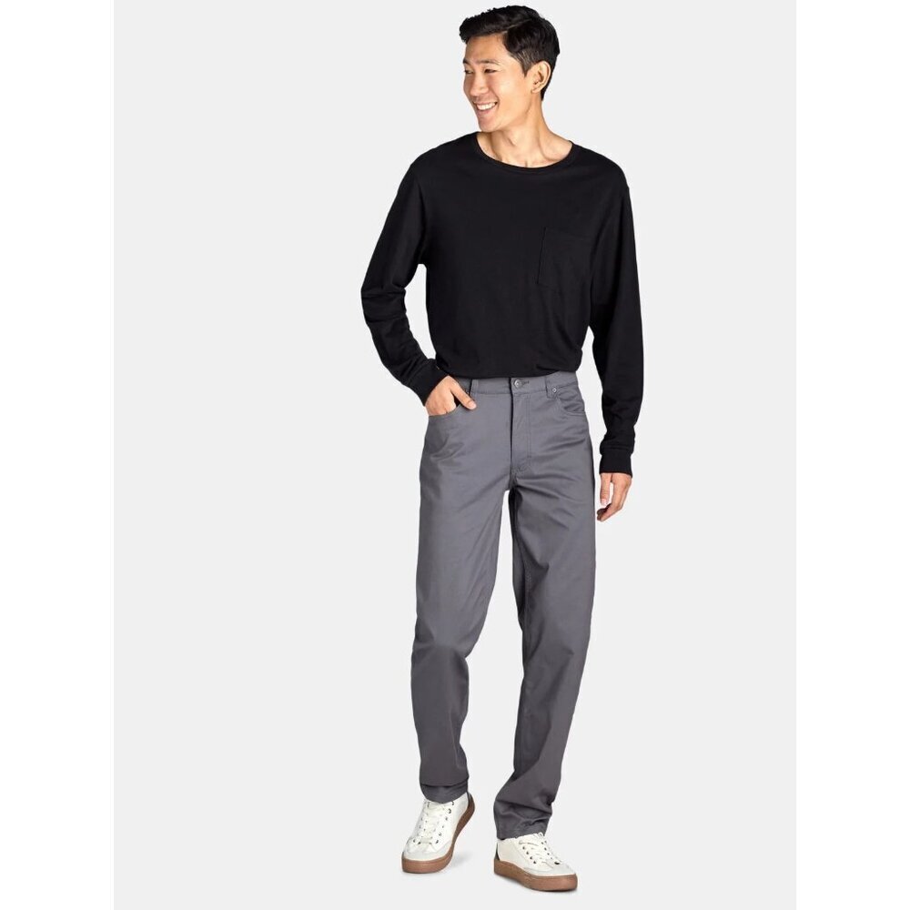 George Men's and Big Men's Premium 5 Pocket Pant, Size 42x30, Slim Fit, Gray - Picture 4 of 4